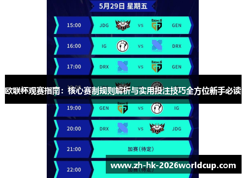 欧联杯观赛指南：核心赛制规则解析与实用投注技巧全方位新手必读
